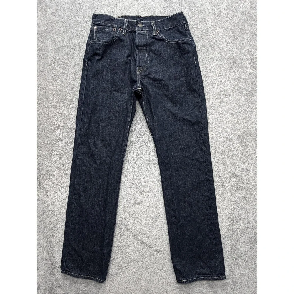Levis 501 Jeans Mens Measured‎ 28x29 Blue Straight Denim Classic Button Fly